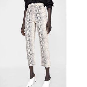 Zara Snake Print Denim Pants